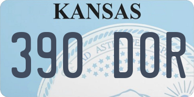 KS license plate 390DOR