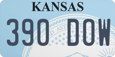 KS license plate 390DOW
