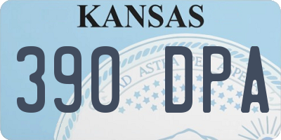 KS license plate 390DPA