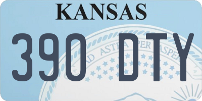 KS license plate 390DTY