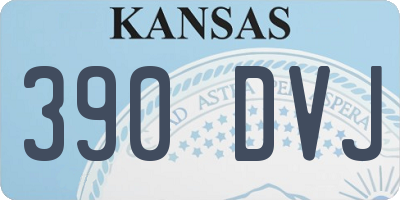 KS license plate 390DVJ