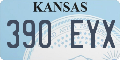 KS license plate 390EYX