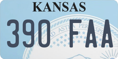 KS license plate 390FAA