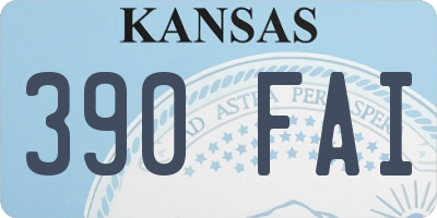 KS license plate 390FAI