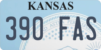 KS license plate 390FAS