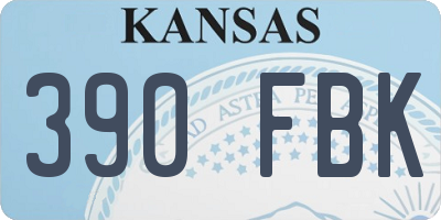 KS license plate 390FBK