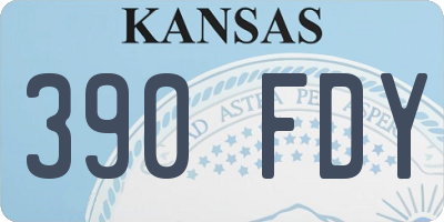 KS license plate 390FDY
