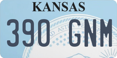 KS license plate 390GNM