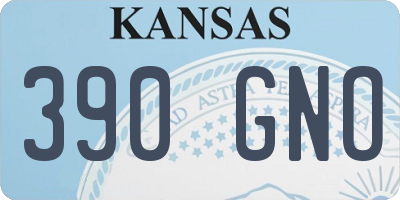 KS license plate 390GNO