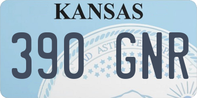 KS license plate 390GNR
