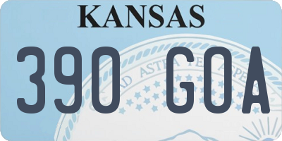 KS license plate 390GOA