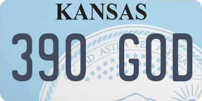 KS license plate 390GOD