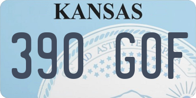 KS license plate 390GOF