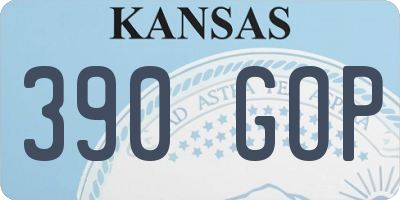 KS license plate 390GOP