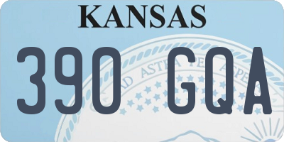 KS license plate 390GQA