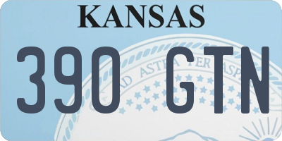 KS license plate 390GTN