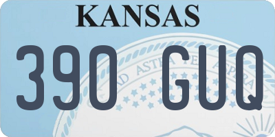 KS license plate 390GUQ