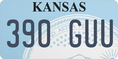 KS license plate 390GUU