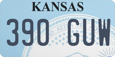 KS license plate 390GUW