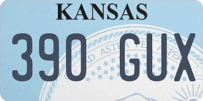 KS license plate 390GUX
