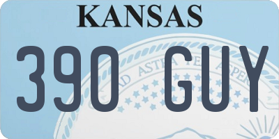 KS license plate 390GUY