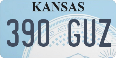 KS license plate 390GUZ