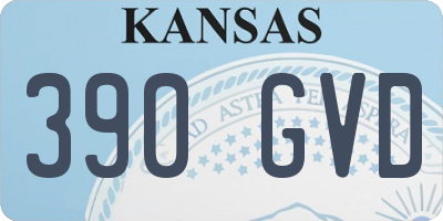 KS license plate 390GVD