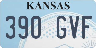 KS license plate 390GVF