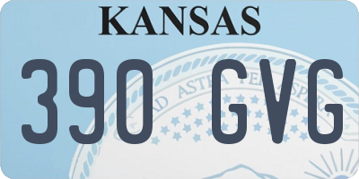KS license plate 390GVG