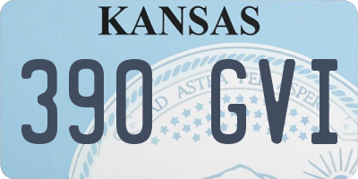 KS license plate 390GVI