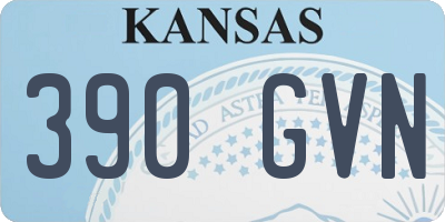 KS license plate 390GVN