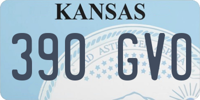 KS license plate 390GVO