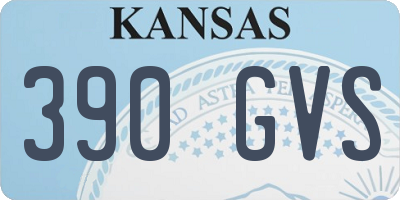 KS license plate 390GVS