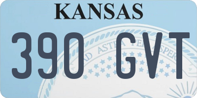 KS license plate 390GVT