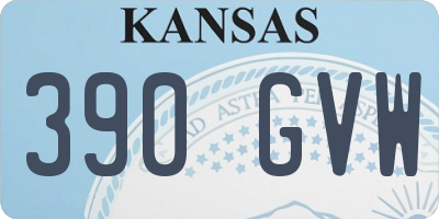 KS license plate 390GVW