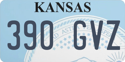 KS license plate 390GVZ