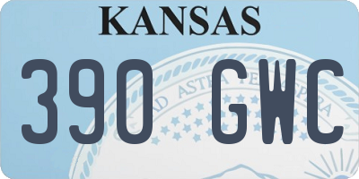 KS license plate 390GWC