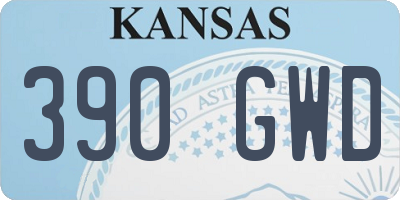 KS license plate 390GWD