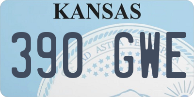 KS license plate 390GWE
