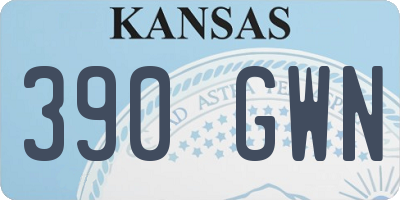 KS license plate 390GWN