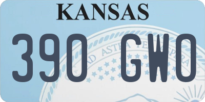KS license plate 390GWO