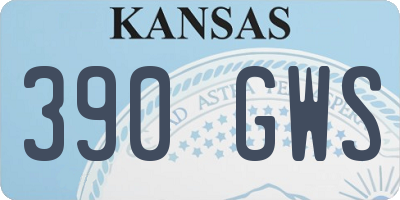 KS license plate 390GWS