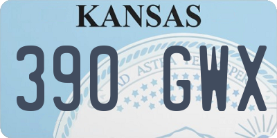 KS license plate 390GWX