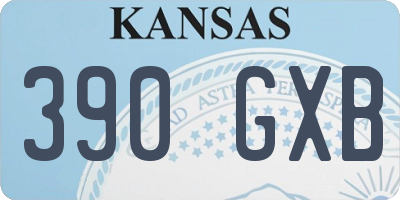 KS license plate 390GXB