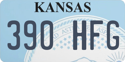 KS license plate 390HFG