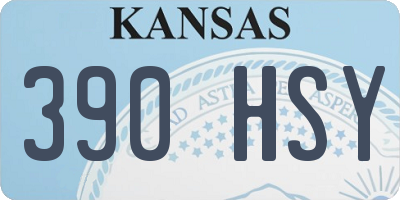 KS license plate 390HSY