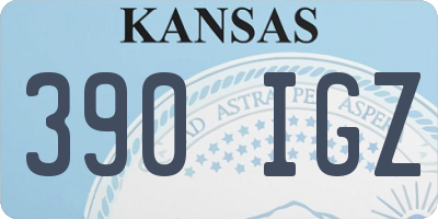 KS license plate 390IGZ