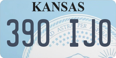 KS license plate 390IJO