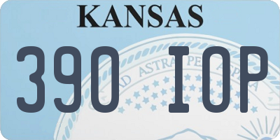 KS license plate 390IOP
