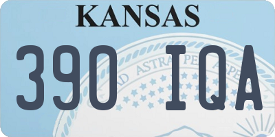 KS license plate 390IQA
